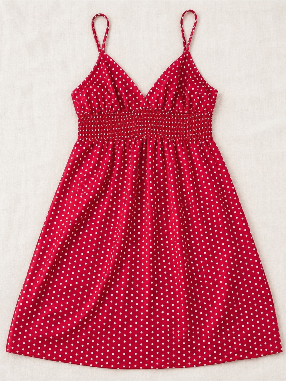 Women's Red Polka Dot Sleep Chemise - Red